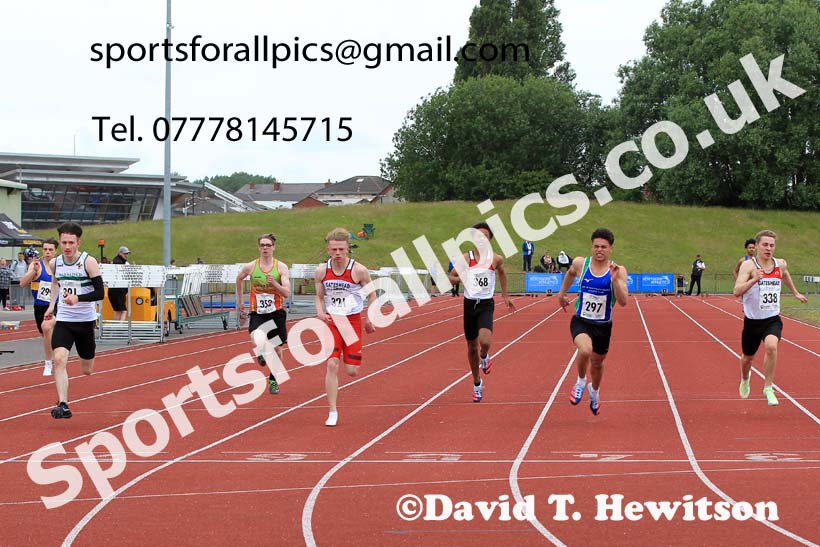 Mens under-20s 100 metres, 2022 Northern Senior and Under-20 Champs., Wavertree Athletics Centre, Liverpool. Photo: David T. Hewitson/Sports for All Pics